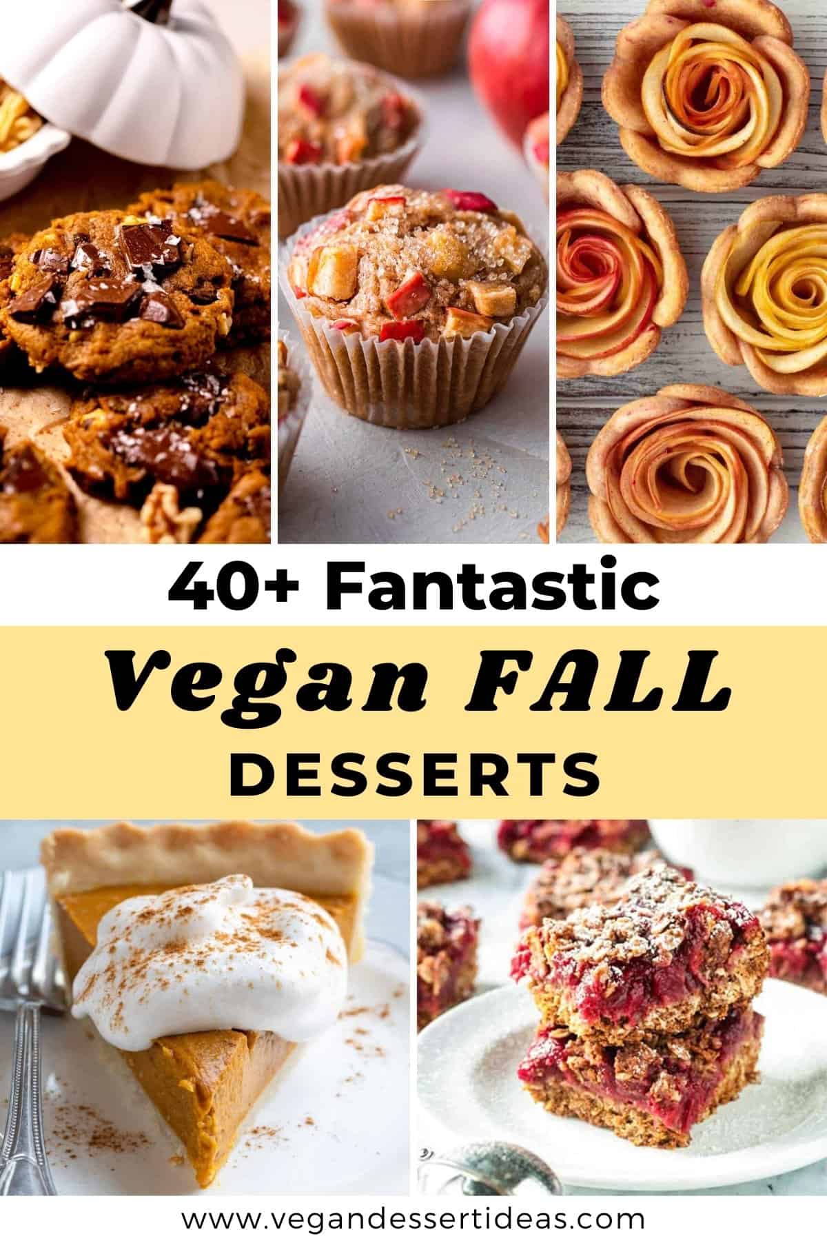 Cookies, muffins, tart, pie, bars "40+ Fantastic vegan fall desserts".