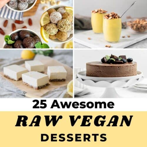 4 different raw desserts "25 Awesome Raw Vegan Desserts"