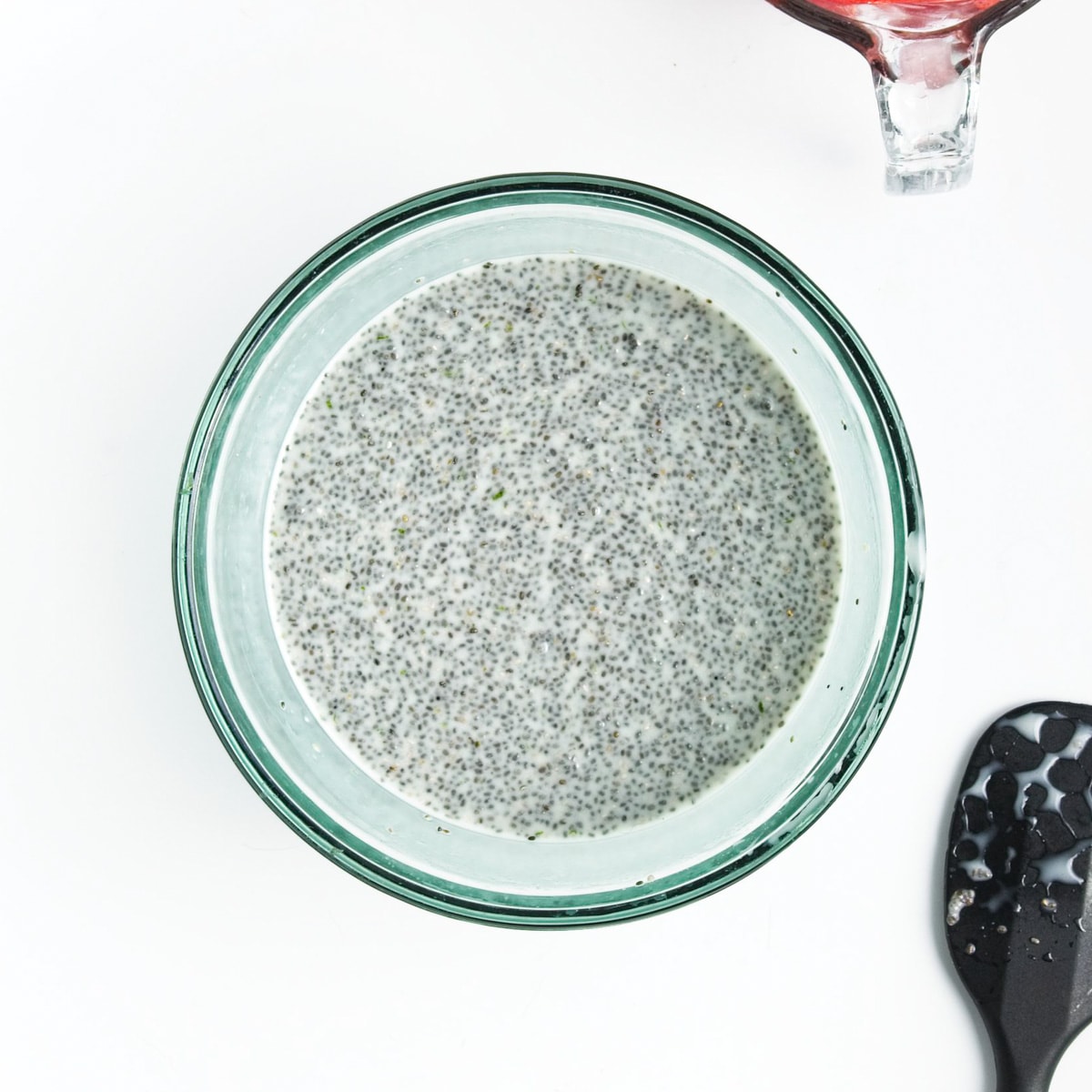 Chia pudding mix in a bowl.